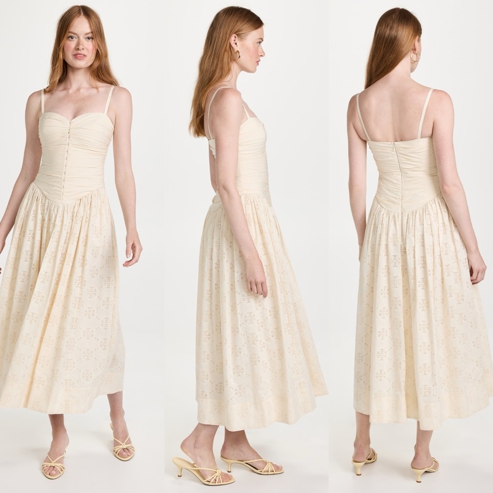 NWT Tory Burch Broderie Anglaise Hook And Eye Dress $898 0 - Picture 2 of 13